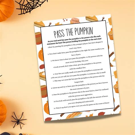 Pass the Pumpkin Game Halloween Printable, Left Right Game East ...