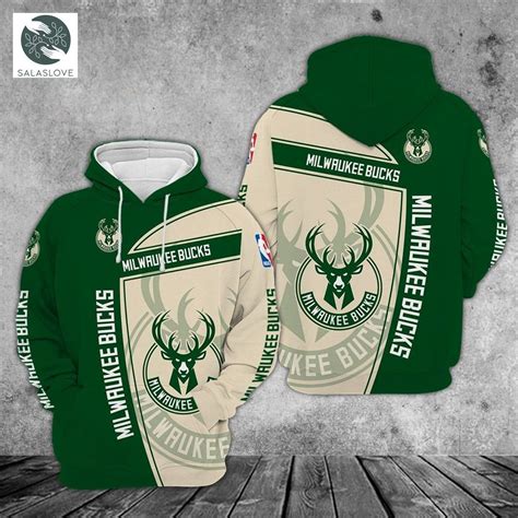 NBA Milwaukee Bucks hoodie 3D basketball for fans
