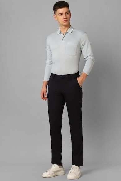 Buy Men Black Slim Fit Solid Flat Front Casual Trousers Online - 886201 ...