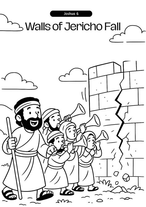Joshua And The Wall Of Jericho Coloring Pages