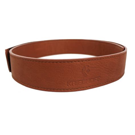 Leather Buckle-less Belt by Wild Hare, Light Brown, 3 Sizes | Krieghoff
