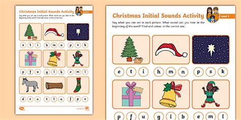 Level 2 Christmas Initial Sounds Activity