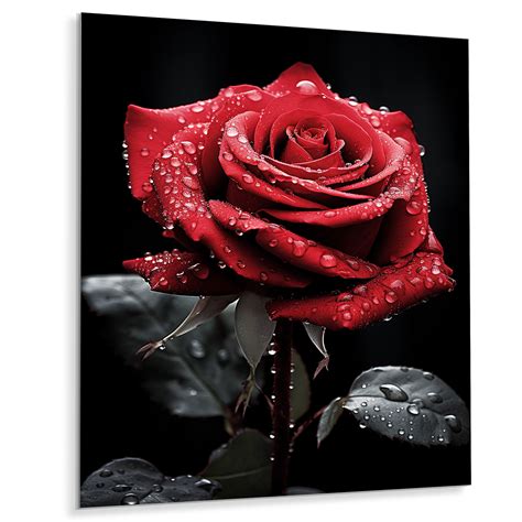 Bungalow Rose Red Black Rose Elegance IV - Floral Metal Wall Decor ...