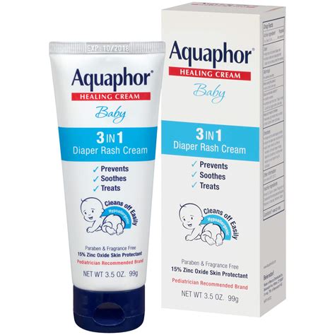 Aquaphor Baby Diaper Rash Cream, 3-in-1 Diaper Rash Relief, 3.5 Oz Tube ...