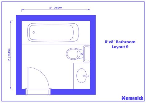 9 Clever 8’ x 8’ Bathroom Layout Plans For Small Space