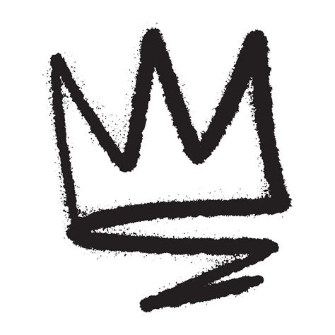 Crown graffiti art black spray paint illustration isolated on white ...
