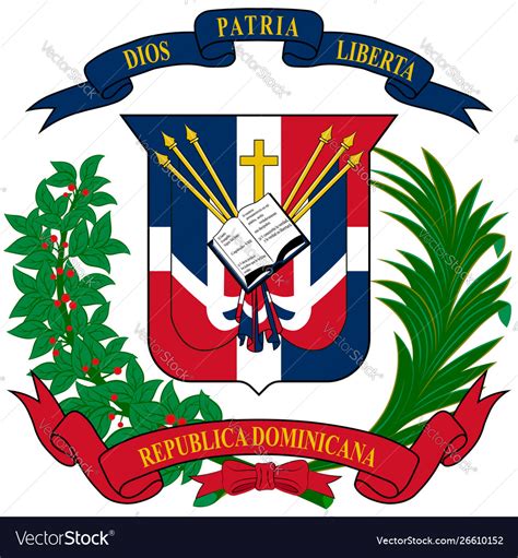 Coat arms dominican republic Royalty Free Vector Image