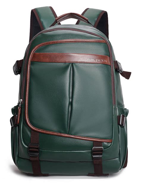 Leatherette Laptop Backpack | Pine Green – Fur Jaden