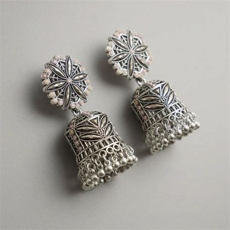 Buy Oxidised Jhumka Earrings Online In India - Etsy India