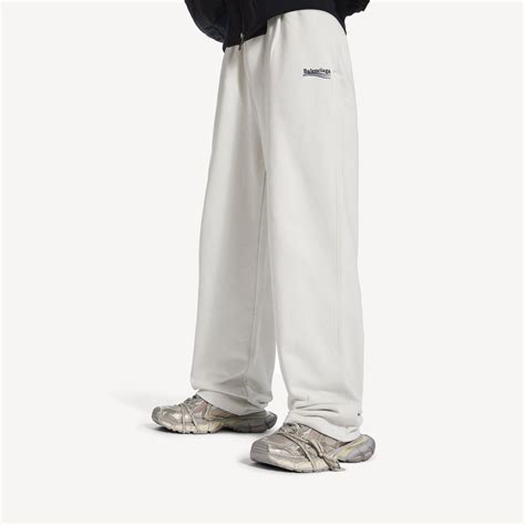 Men's Political Campaign Jogging Pants in White | Balenciaga US