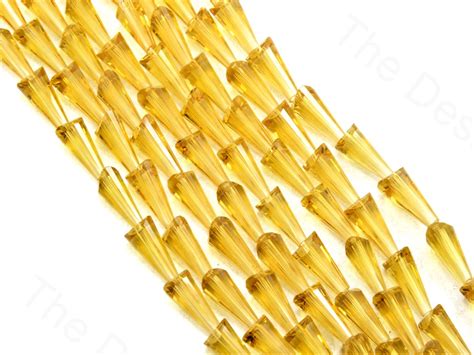 Champagne Golden Transparent Conical Crystal Beads