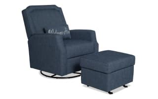 Storybook Navy Swivel Glider & Ottoman | Bob's Discount Furniture ...