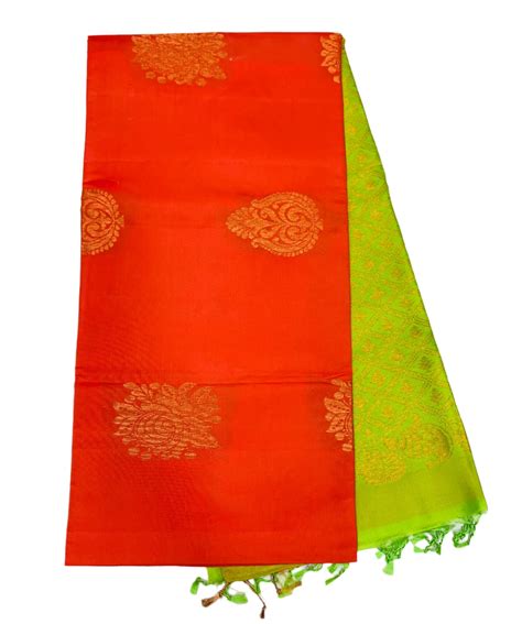 Soft Silk Saree Salmon Colour with Copper border – Kumaran Silk