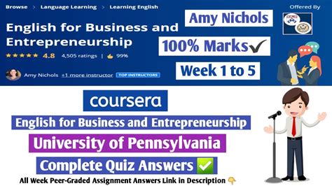 English for Business and Entrepreneurship | Coursera | Week 1 to 5 ...