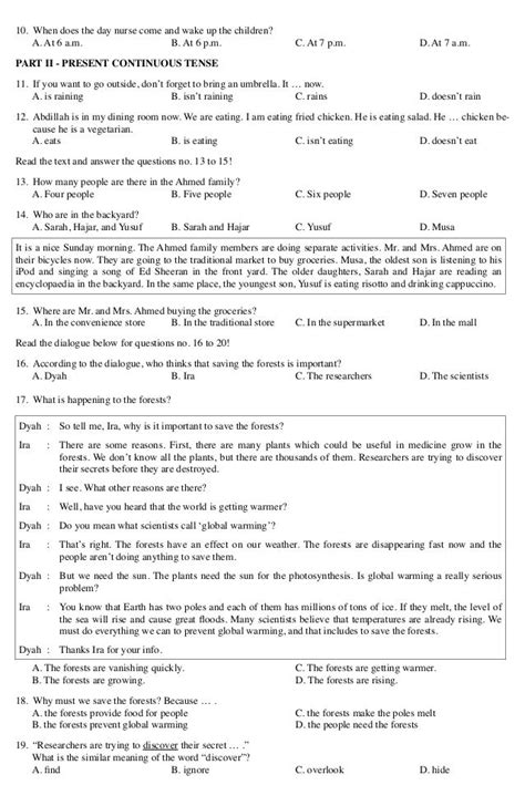 Contoh Soal Present Continuous Tense: Latihan Lengkap!