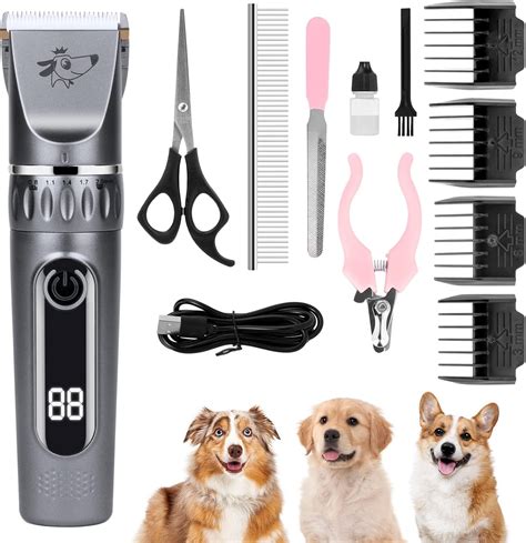 Amazon.com: Adiwo Dog Clippers,USB Rechargeable Cordless Dog Grooming ...