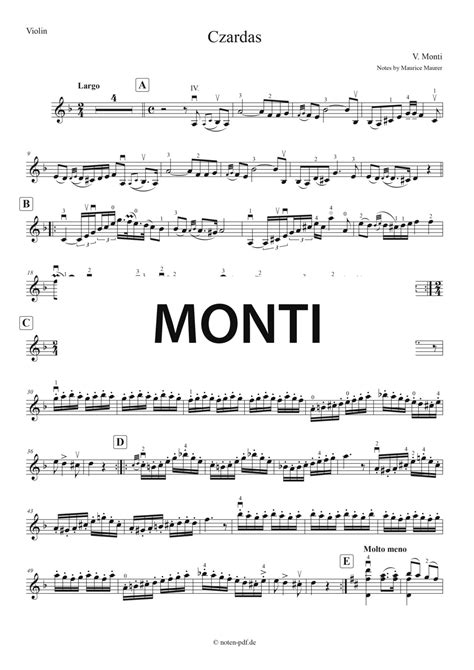 Monti: Czardas (Violin Sheet Music)