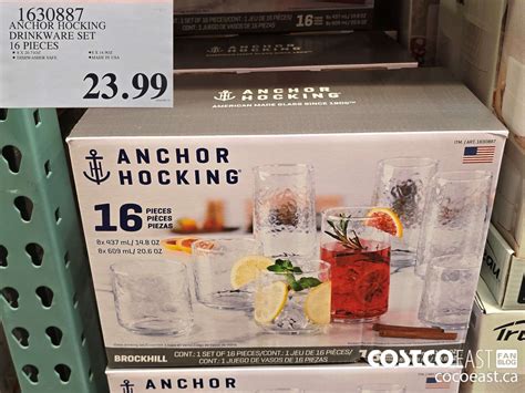 1630887 ANCHOR HOCKING DRINKWARE SET 16 PIECES 23 99 - Costco East Fan Blog