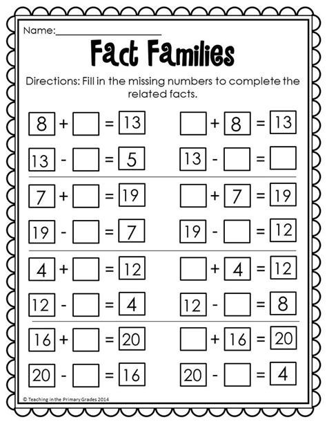 Image result for First Grade Math Facts