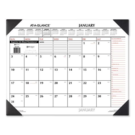 AT-A-GLANCE Two-Color Monthly Desk Pad Calendar, 22 x 17 | OfficeSupply.com