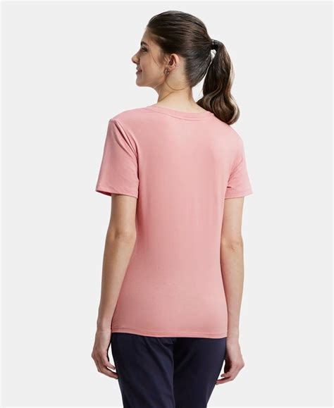 Buy Super Combed Cotton Rich Fabric Relaxed Fit V-Neck Half Sleeve T ...