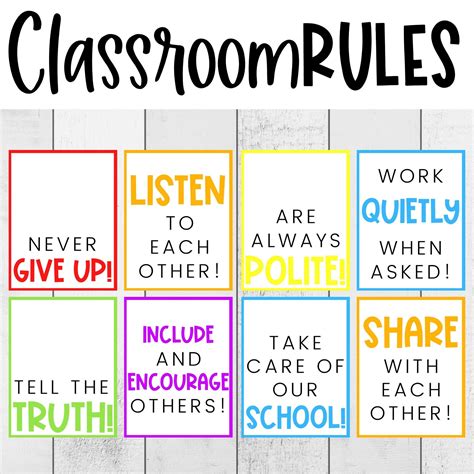 Classroom decor classroom rules expectations rainbow theme classroom ...