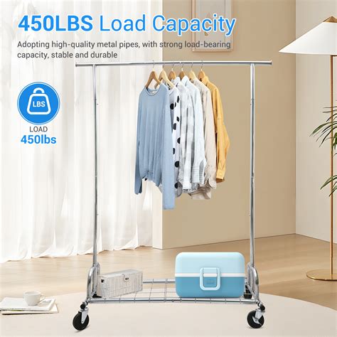 Baokaler 450 lbs Clothing Rack Heavy Duty Hanging Rack with Shelves ...