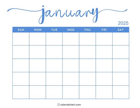 Printable January Calendar 2025 | Printable Calendar 2025