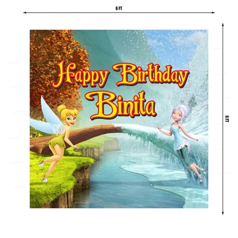 Tinker Bell Theme Customized Square Backdrop | Birthday party – Party ...