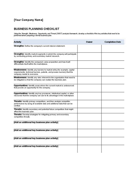 Business Plan Checklist 的图像结果