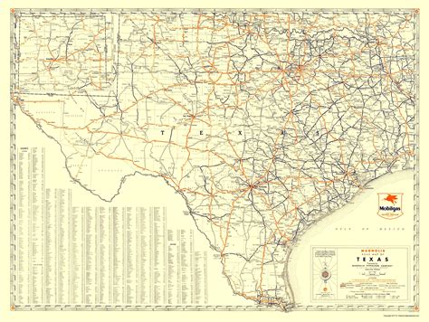 Historic State Map - Texas Road Map Magnolia Petro - 1933 - 23 x 30.55 ...