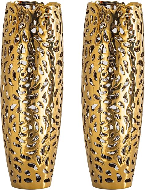 Amazon.com: NewSangXia Modern Gold Tall Floor Vase Set of 2, 16 inch ...