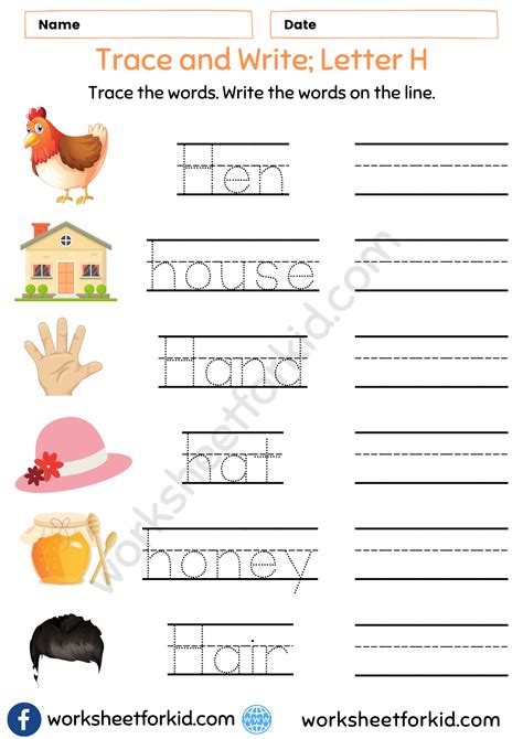 A-H Letters - WorksheetForKid