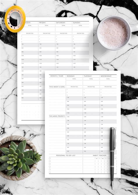 Download Printable Weekly Planner Undated - Original Style PDF