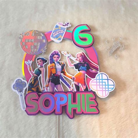 Buy Kpop Demon Hunters Cake Topper, Huntrix Party Decor, Rumi Zoe Mira ...