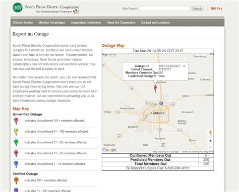 SPEC reporting power outage near New Deal