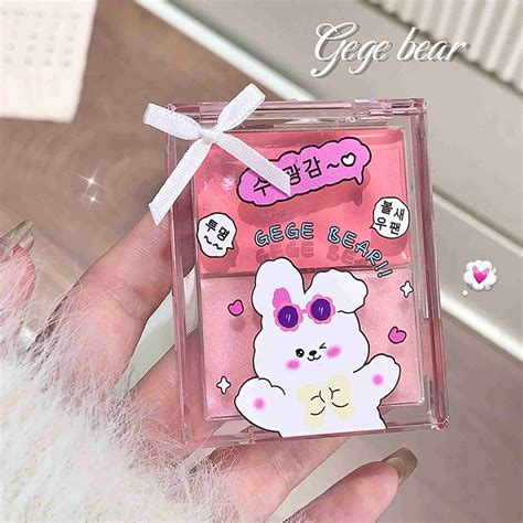 GEGE BEAR Dual Shade Cream Blush Pallete Korean Style Dewy Finish for ...