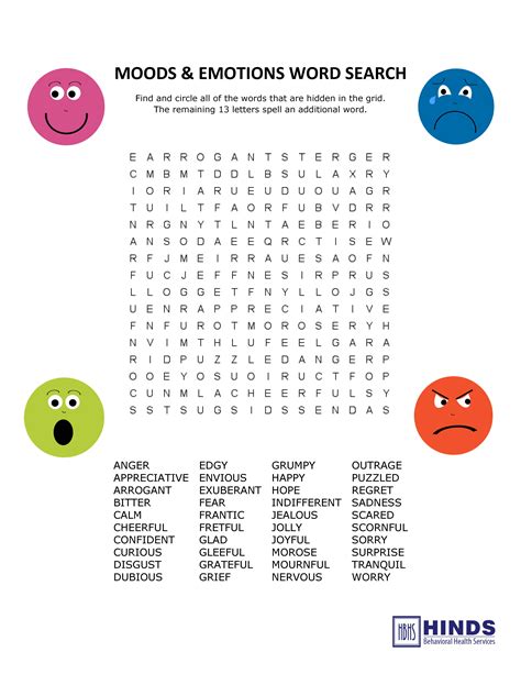 Mental Illness Word Search Printable