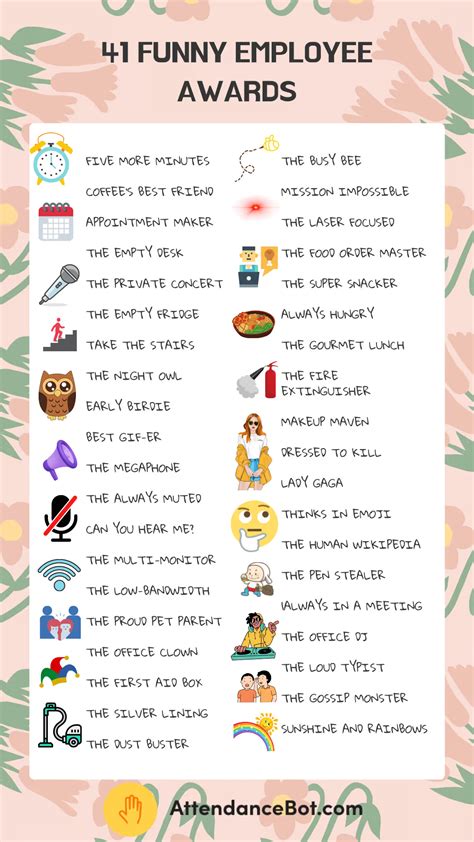 Funny employee awards adding fun and humor to the workplace – Artofit