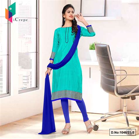 Sea Green Blue Women's Premium Italian Silk Crepe Hospital Staff Unifo ...