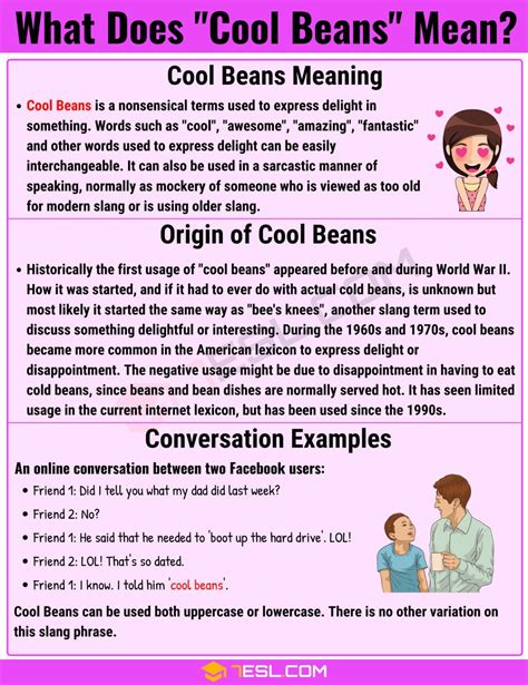 "Cool Beans" Meaning, Origin and Examples • 7ESL