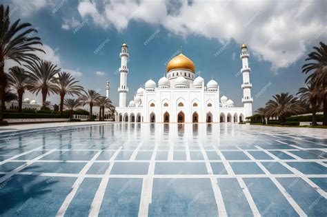 Premium AI Image | Islamic place of worship in the city.