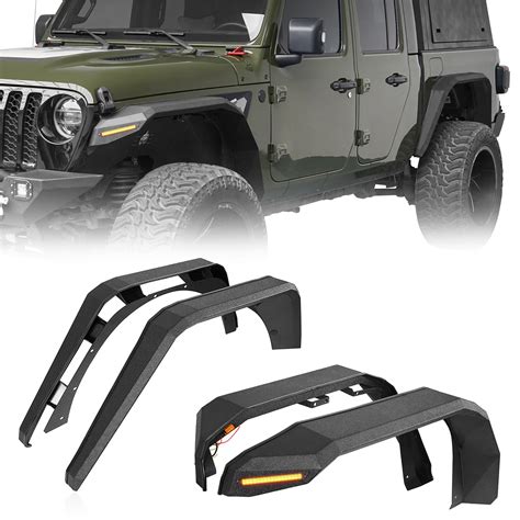 Snapklik.com : Hooke Road Gladiator JT Flat Fender Flares, Front & Rear Rugged Wheel Fenders w ...