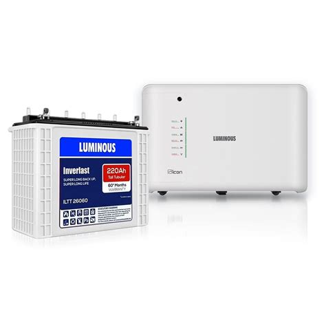 Luminous Inverter 1400VA with ILTT 26066 220 Ah Battery for Home, Shops ...