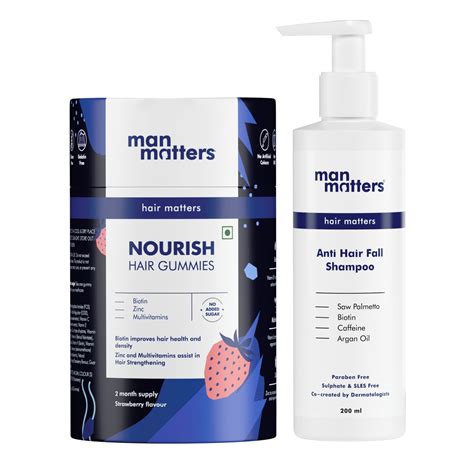 Buy Man Matters Biotin Hair Gummies (60 Days Pack) & Anti Hair Fall ...