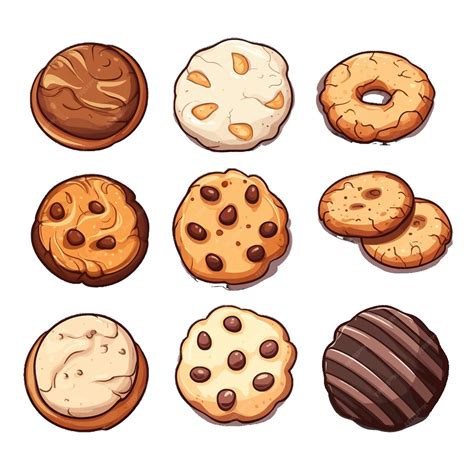 Premium Vector | Cookies vector clipart white background