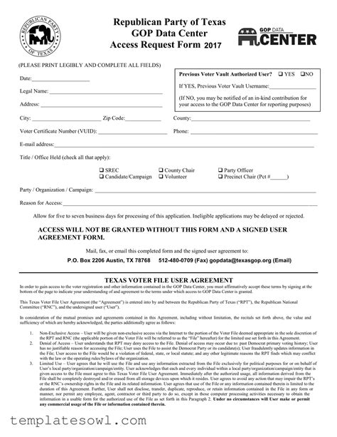 Download Gop Data Center Form • TemplatesOwl