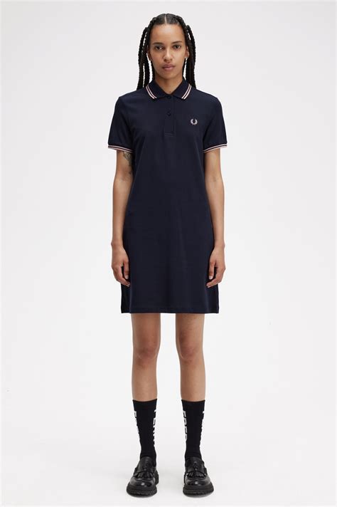 Twin Tipped Fred Perry Shirt Dress - Navy | Women's Dresses | Polo ...