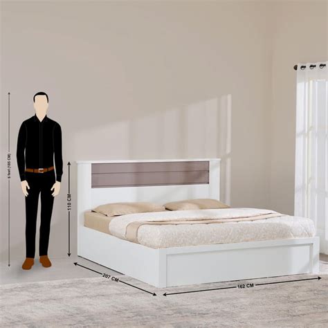 Buy Quadro Cosco Queen Bed with Hydraulic Storage - White from Home ...