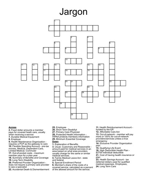 Jargon Crossword - WordMint